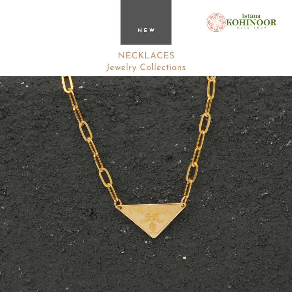 KOHINOOR KALUNG VARIASI TRIANGLE PENDANTS YELLOW GOLD EMAS 16K