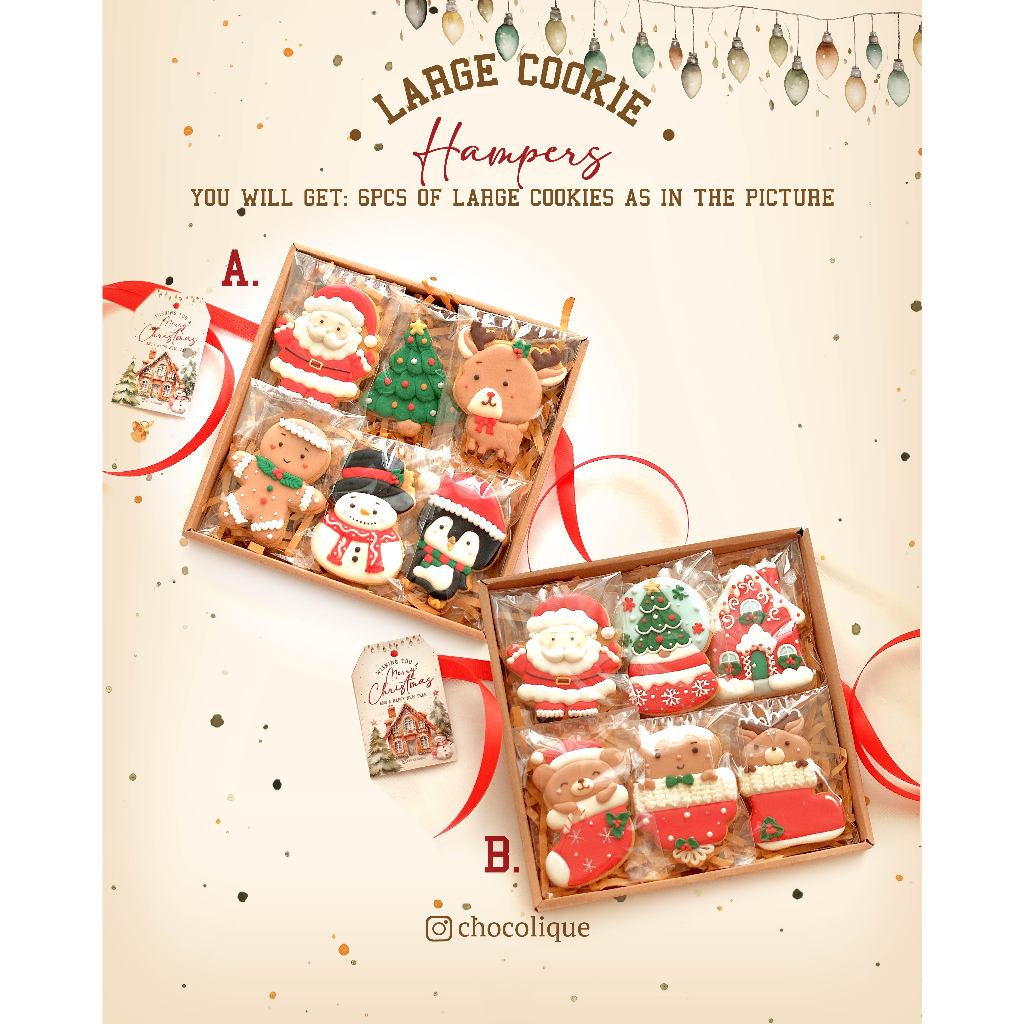 

Large Cookie Hampers Christmas / Cookies Natal