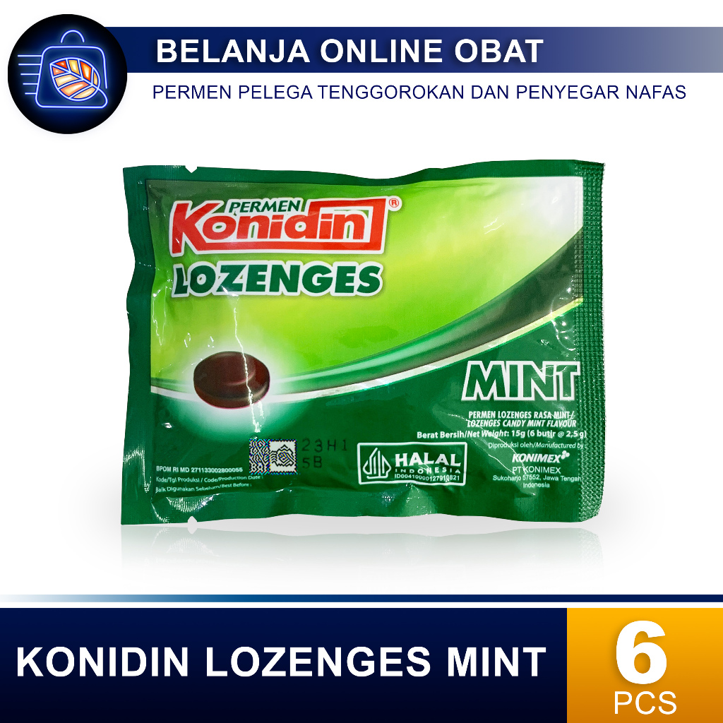 

KONIDIN LOZENGES MINT // Permen Pelega Tenggorokan