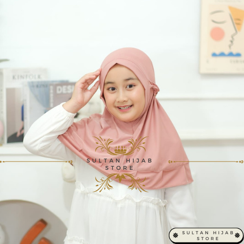 Kerudung Hijab Anak Tali Non Pet Jilbab Anak Jersey Qinara Bergo Anak 3-7 Tahun Jilbab Lucu Hijab Mu