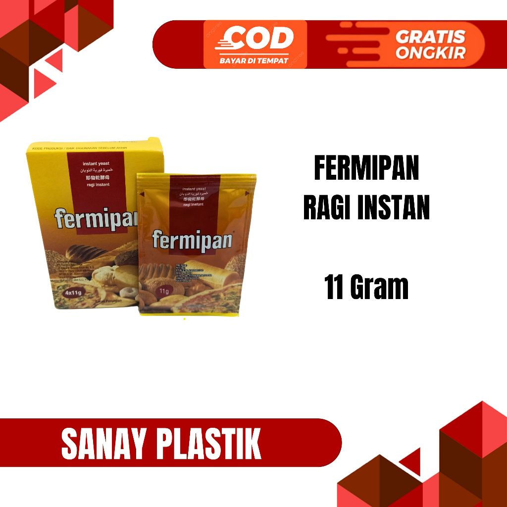 

FERMIPAN RAGI KERING INSTAN 1 PACK ISI 4 SACHET 11 GRAM