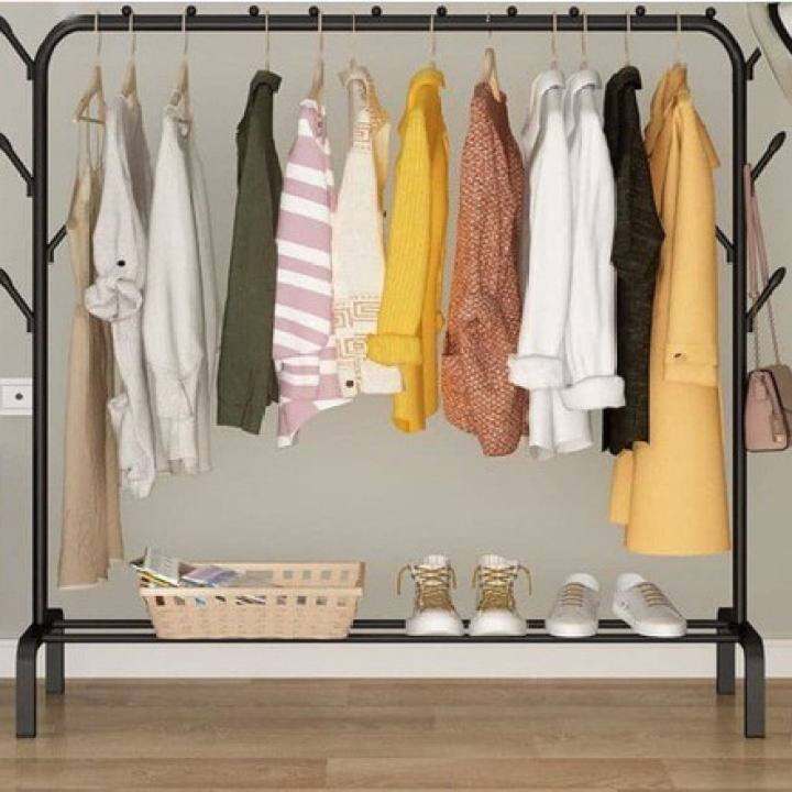 CUCI GUDANG Gantungan Baju Besi Stand Hanger Single Double Gantungan Baju Stand Hanger Portable Rak