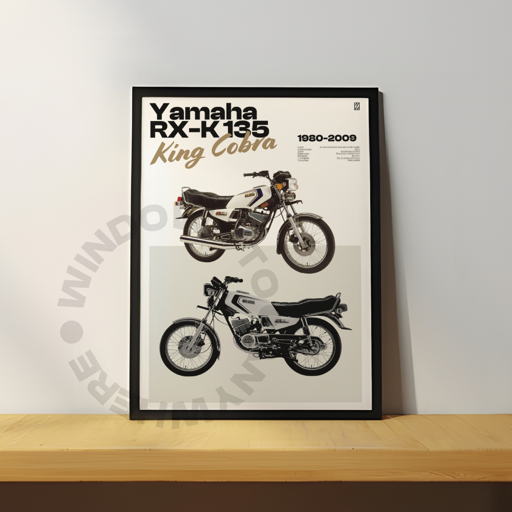 Poster Motor Klasik Yamaha RX-King 135CC | Poster Motor Custom | King Cobra