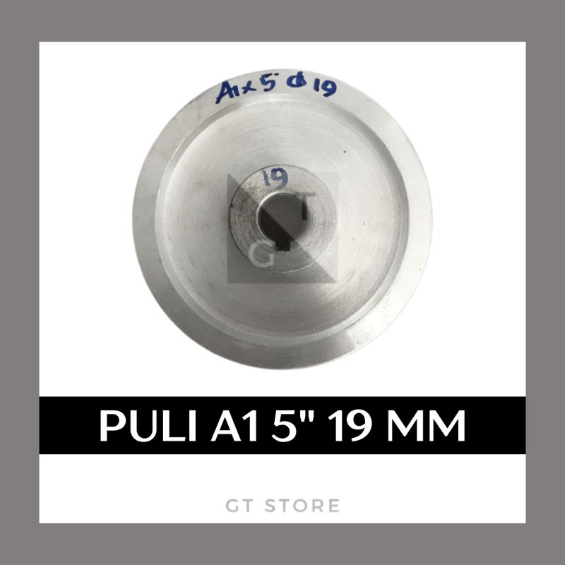 Puli Pully Pulley Aluminium Dinamo Mesin Kompresor A1 5 Inch As 19 mm