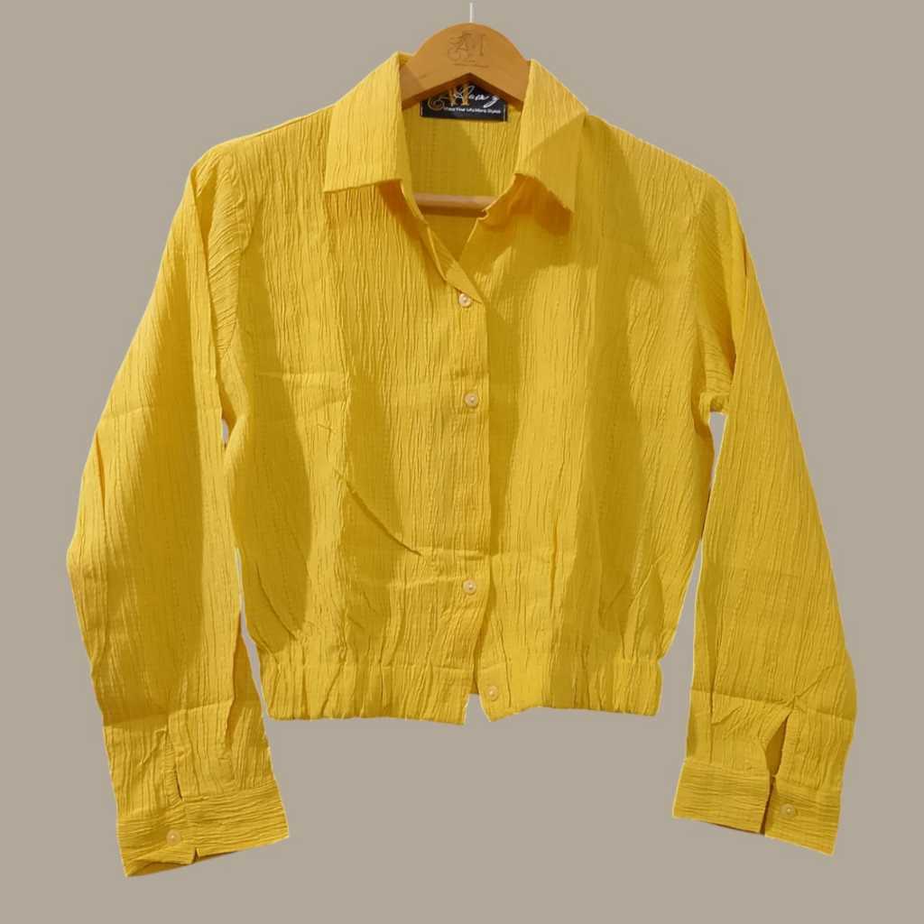 Kemeja Wanita Crop / Crop Shirt / Kemeja Kantor / Kemeja Santai / Kemeja Crop / Atasan Wanita