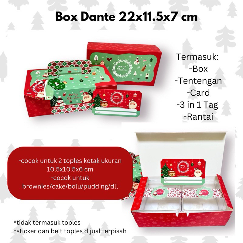 

Kotak Hampers Natal Tentengan Box+Gantung Tag+Kartu ucapan / Christmas Box premium / Gift bingkisan hadiah parsel / New year 2024