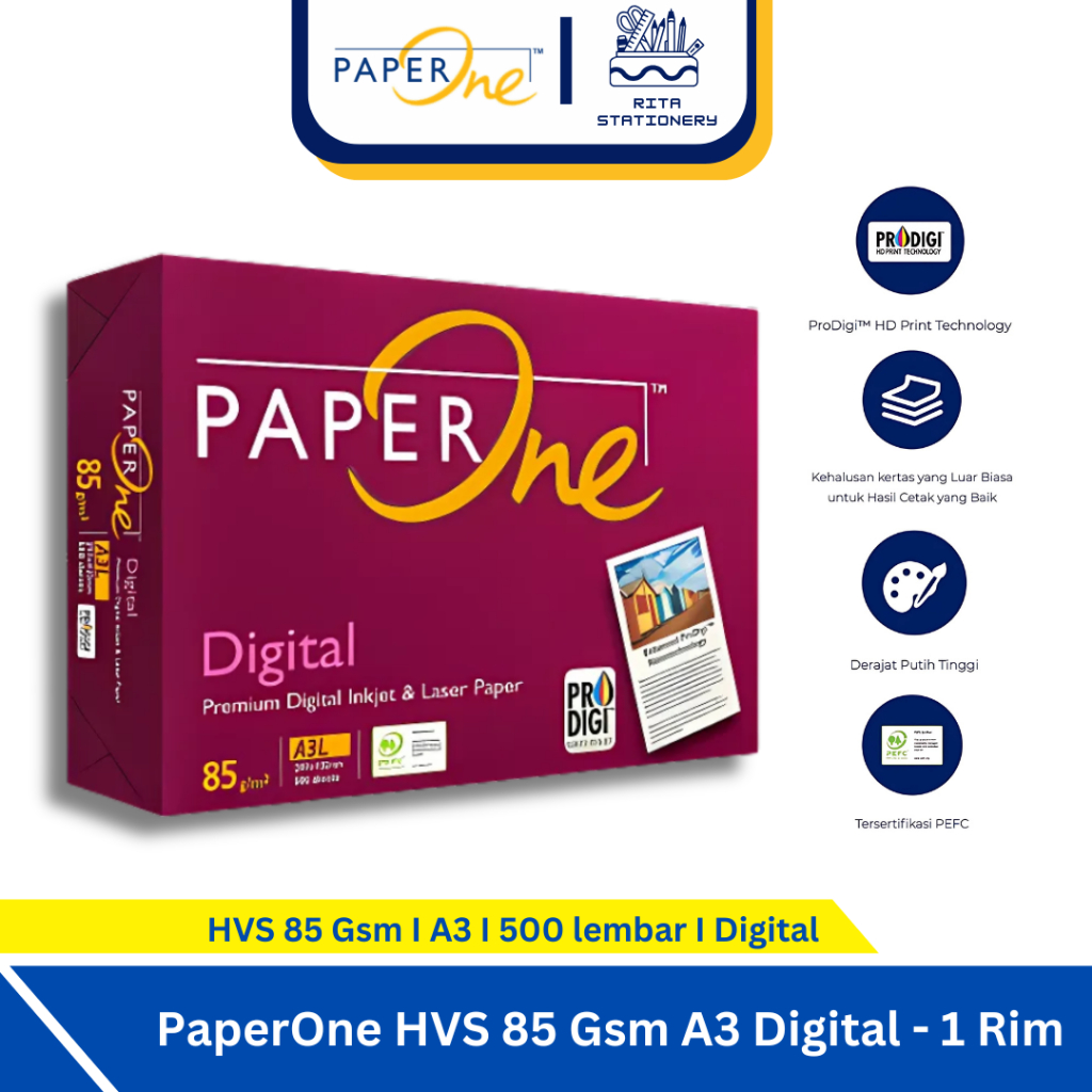 

Kertas HVS A3 Besar PaperOne 85 gsm - 1 rim 500 lembar