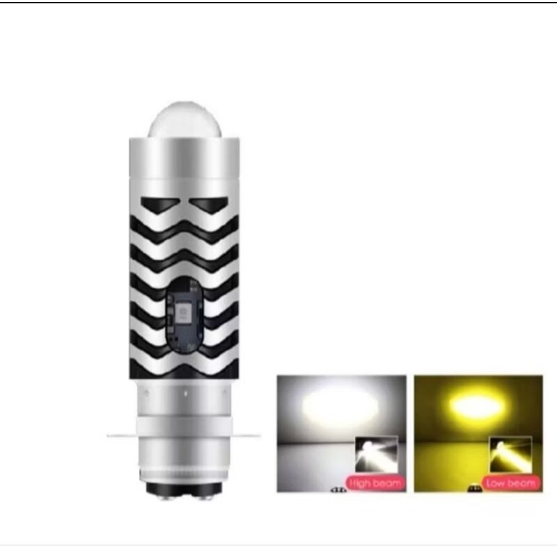 Lampu utama Led H6 laser jauh dekat putih/kuning plus senja biru