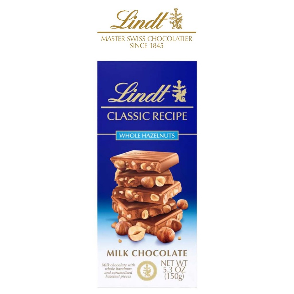 

LINDT CLASSIC MILK HAZELNUT 150gr Chocolate Original Cokelat