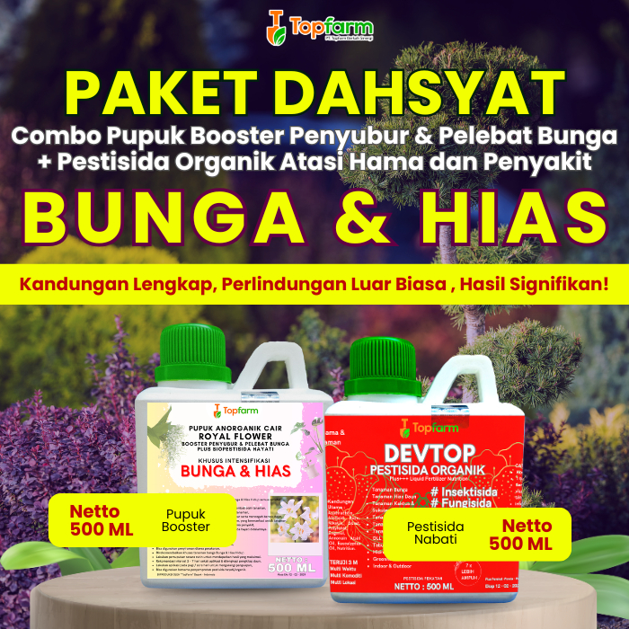 Pupuk Topfarm / Pestisida Topfarm / Obat Tanaman Bunga Biar Subur / Obat Bunga Hias Cepat Berbunga /