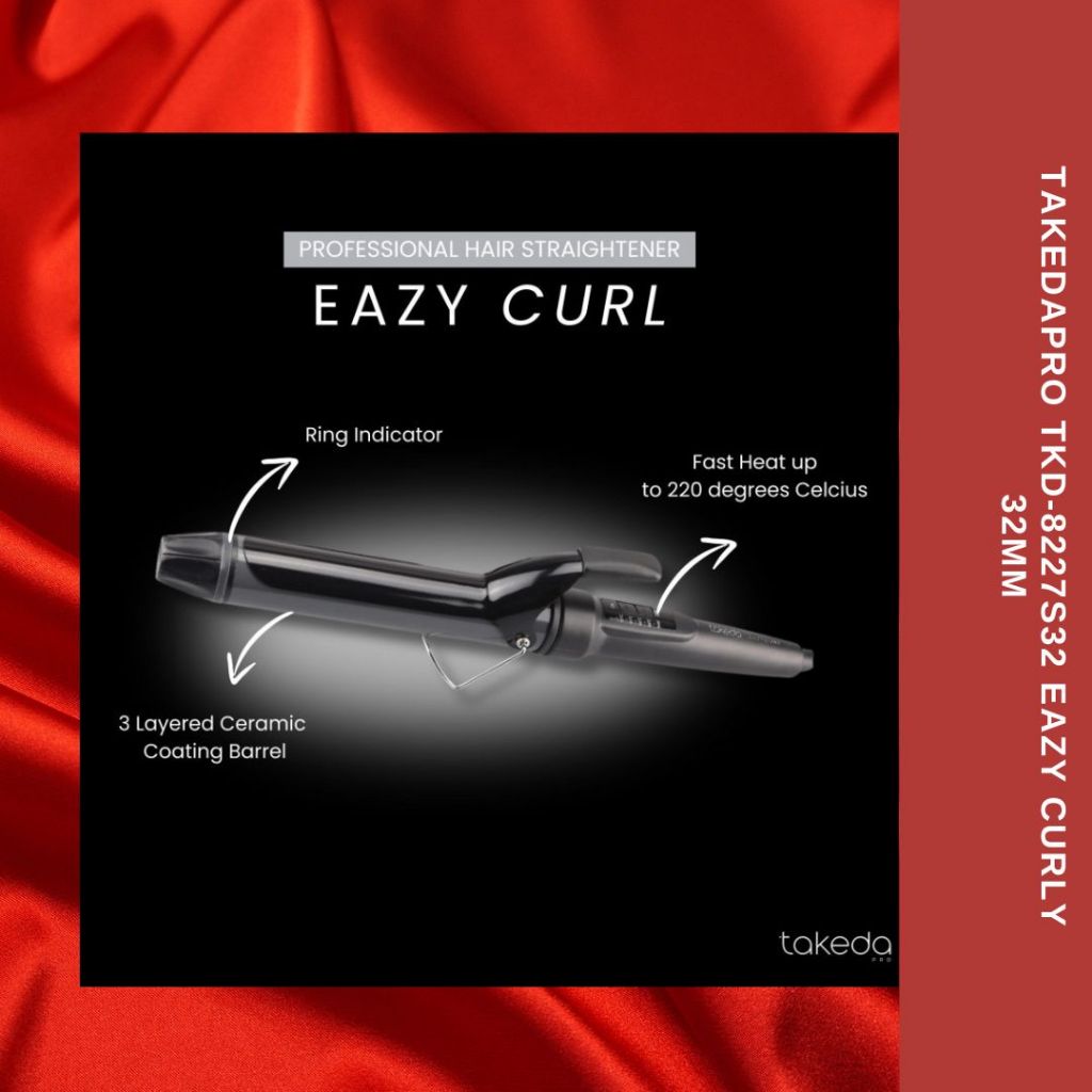 Catok Takeda Pro TKD-8227S32 Eazy Curly 32mm - Curling Iron - Catokan Rambut
