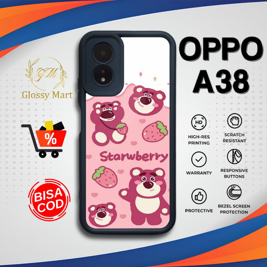 GlossyMart88 Case Oppo A38 Terbaru [Lotso] Casing Oppo A38 Hardcase Softcase Premium Glossy