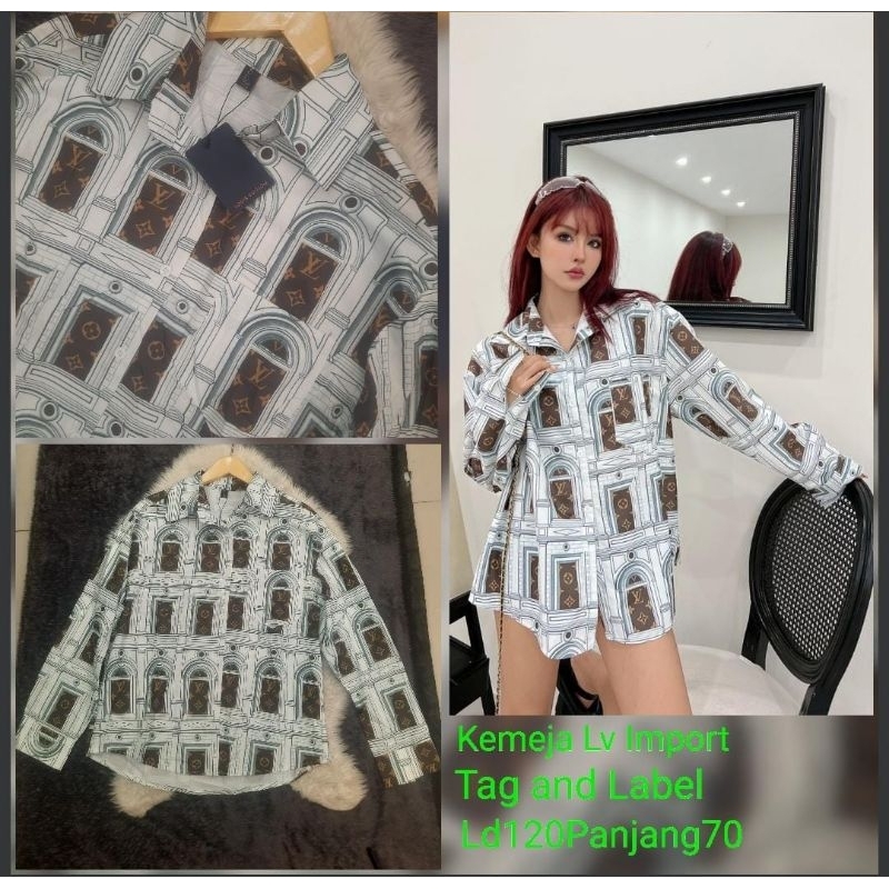 Kemeja LV Import Bahan Katun Silk