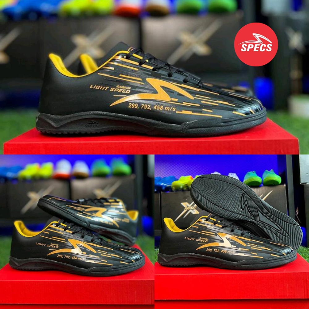 Sepatu Futsal Specs Lightspeed Reborn IN Hitam Gold