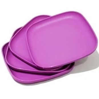 Promo Tupperware Breakfast Plate 4pc set piring plastik ungu cantik elegant wadah saji tempat makana