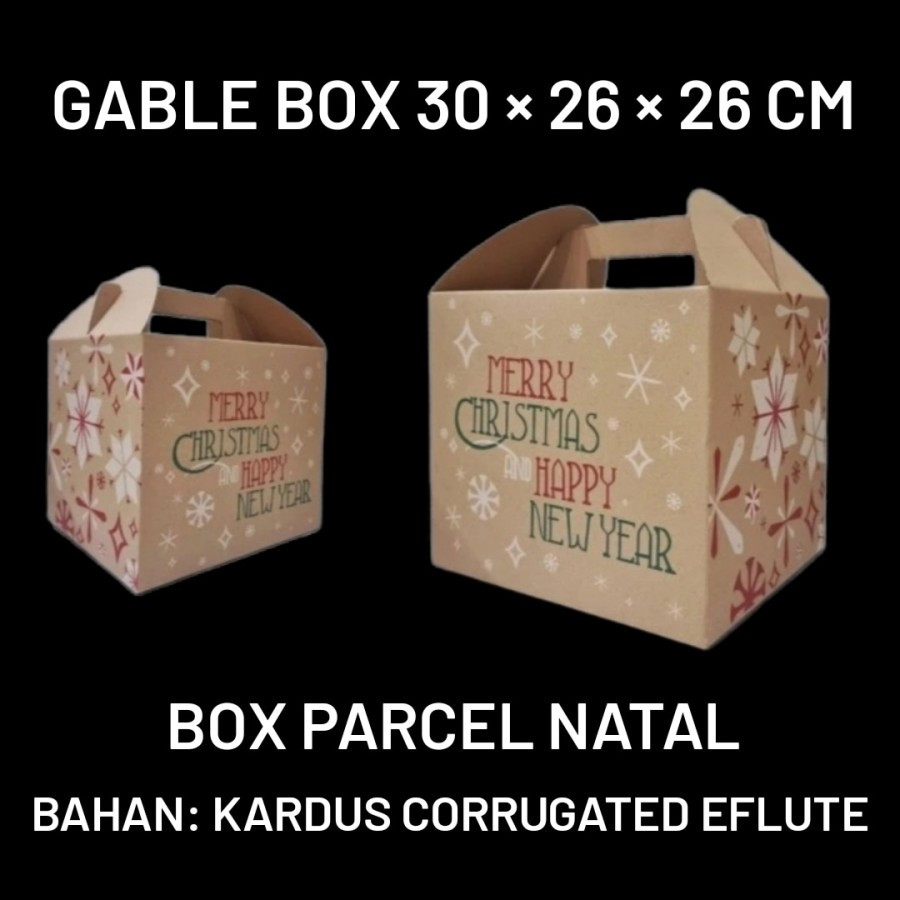 

10 Pcs Gable Box Kado Hampers Parcel Souvenir Natal Ukuran 30 x 26 x 26cm