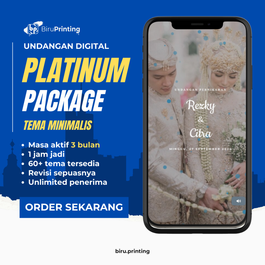Undangan Digital Website MINIMALIS - PLATINUM PACKAGE - Aktif 3 Bulan - Fitur Love Story
