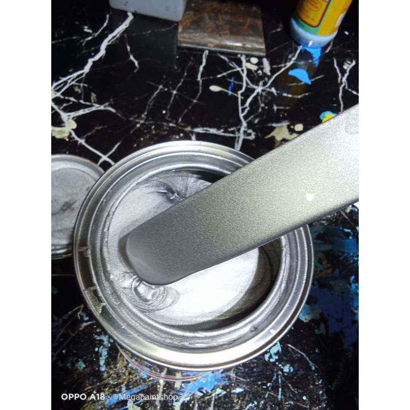 Cat alumunium silver metalik pu / silver metalik terang / Cat pelg /cat motor cat mobil cat