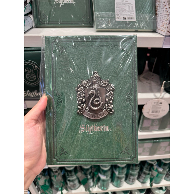 

READY STOCK! MINISO X HARRY POTTER NOTEBOOK HARDCOVER SLYTHERIN HIJAU BOOK BUKU