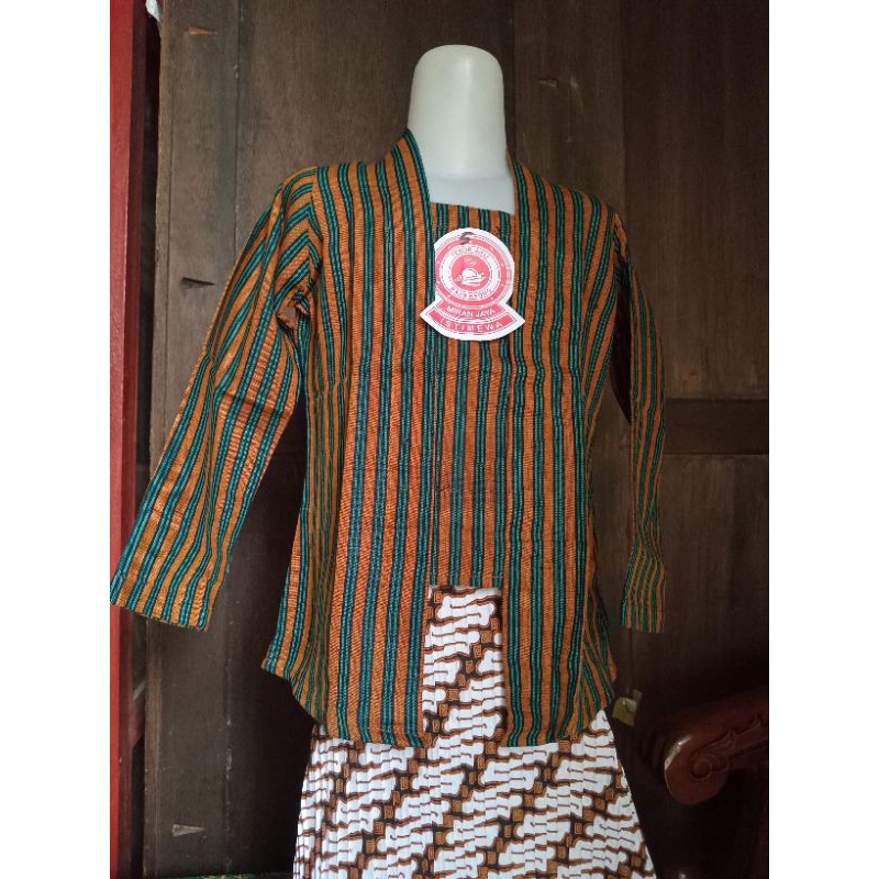 Baju Stelan Anak Perempuan surjan baju stelan adat Jogja adat jawa baju gagrak baju lurik usia PAUD 