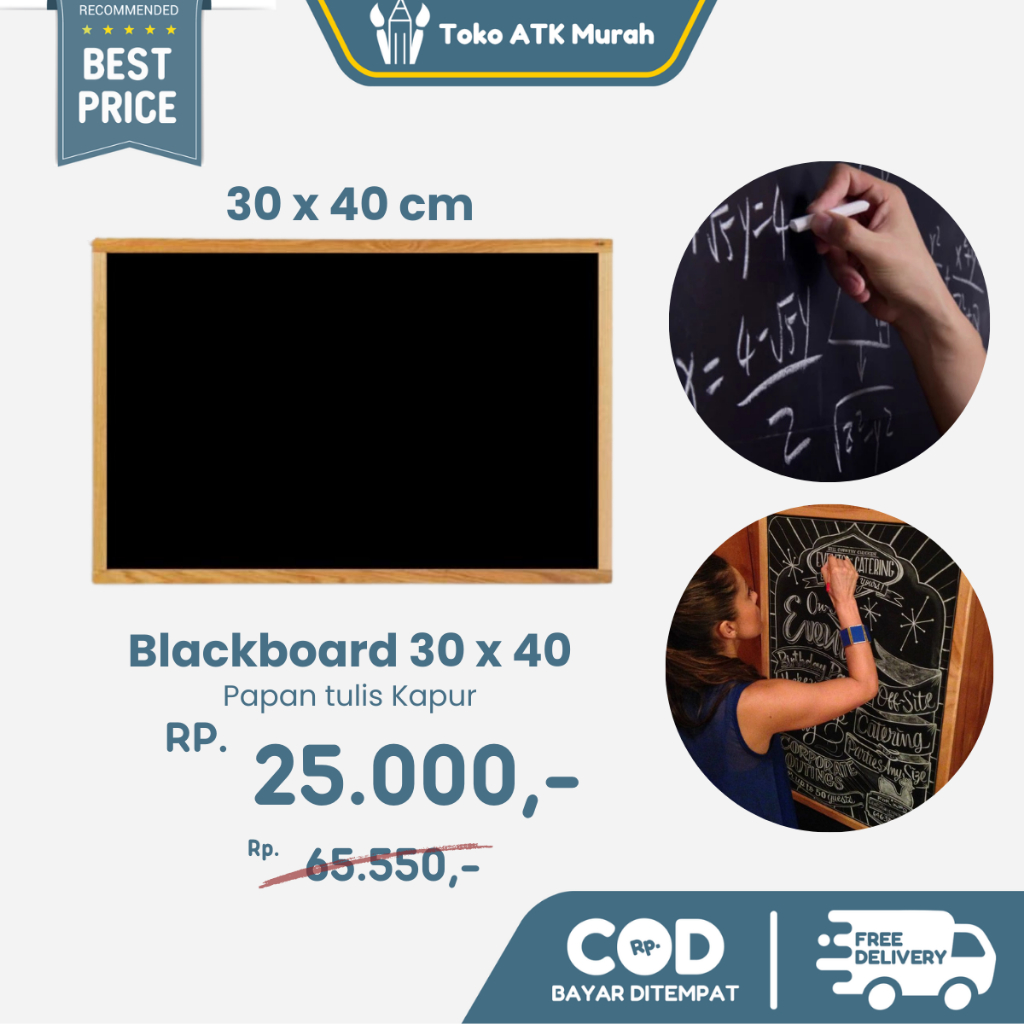 

Blackboard Papan Tulis Gantung 30 x 40cm