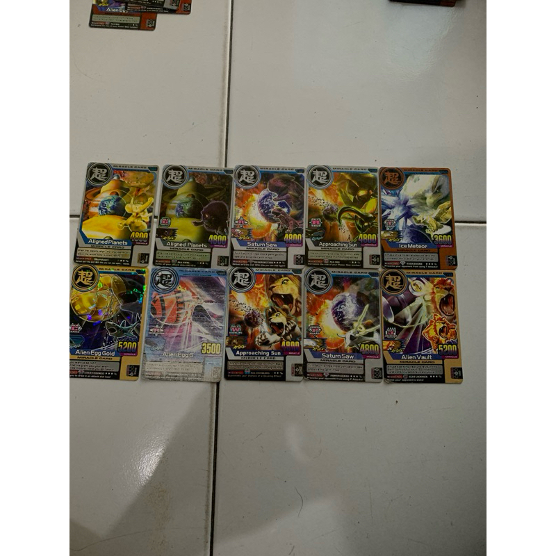 10 set animal kaiser blue card,alien egg gold,aligned planets,ice meteor