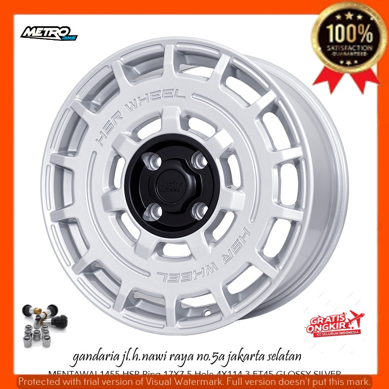 VELG PELEK RACING R17 RING 17 RALY STAYLE UNTUK MOBIL AVANZA XENIA BRIO RAIZE SIGRA SIRION DLL