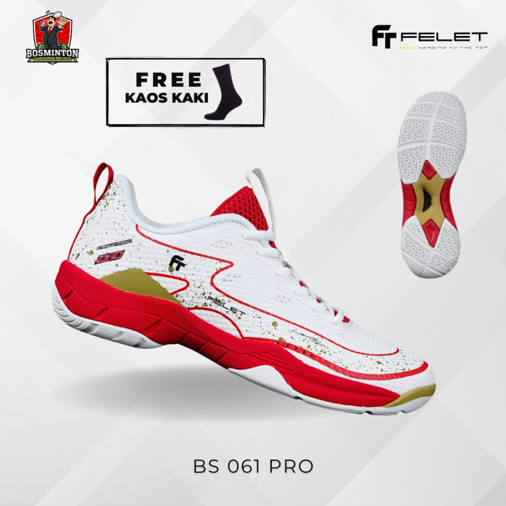 Sepatu Badminton Felet BS 061 PRO Original Bulu Tangkis