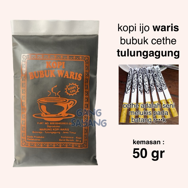 

kopi ijo waris tulungagung 50 gr - bubuk cethe khas tulungagung