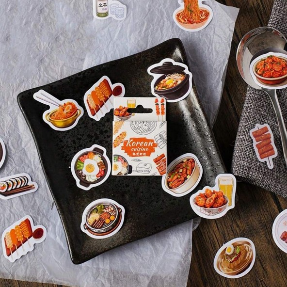 

Sticker Pack Isi 46 Lembar KOREAN CUISINE Scrapbook Journal Stiker