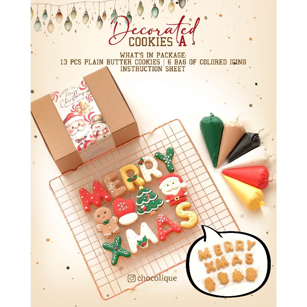 

DIY Cookies Decorating Kit Christmas / Decor Cookies Natal