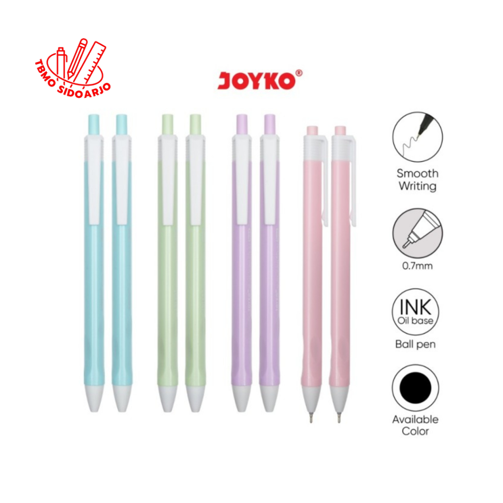 

TBMO ( ecer ) Bolpen Joyko Vocus BP-342 Pastel / Bolpen Vokus Tinta Hitam