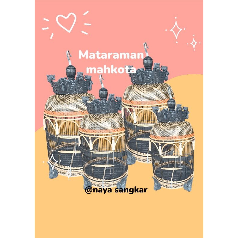 sangkar perkutut masio mataraman mahkota rajut sintetis pernis
