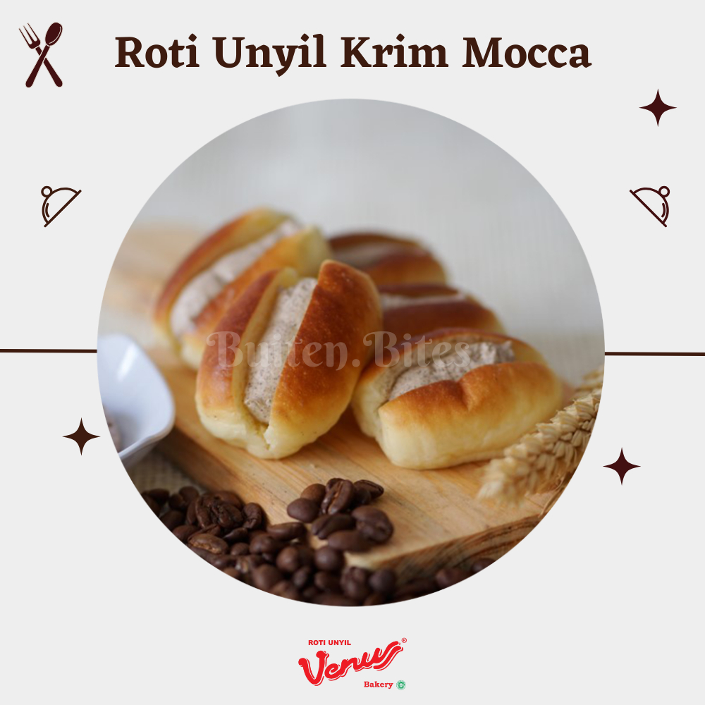 

BuitenBites / Roti unyil Venus rasa krim mocca enak oleh oleh keluarga khas bogor roti enak cemilan