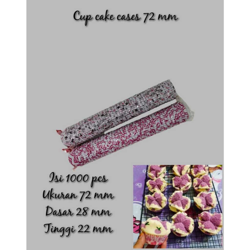 Cup Cake Cases Kertas Motif 72mm 7,2cm Nastar isi 1000 pcs Paper Cup Bolu Kukus Mochi Kue Brownies