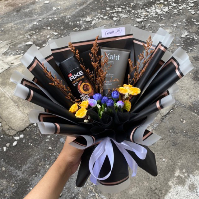 buket kado hadiah cowok axe kahf skincare parfum bali bouquet