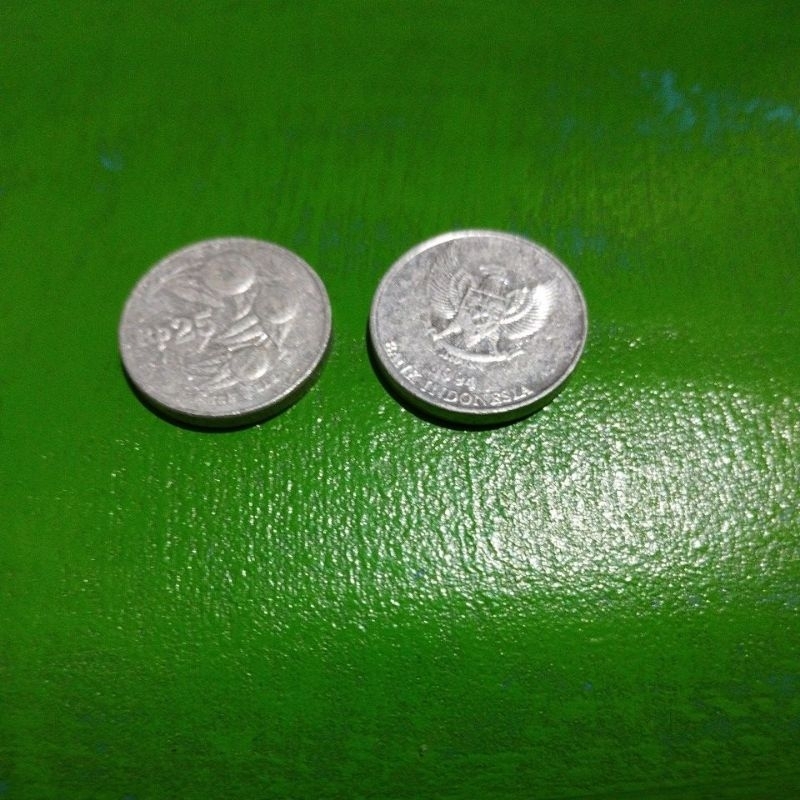 uang koin kuno lama 25 Rupiah buah pala