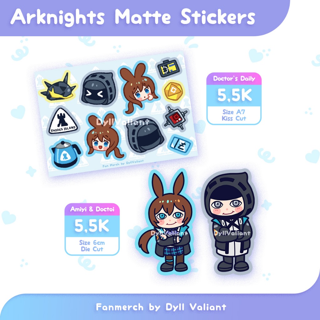 

Sticker Kiss Cut A7 Doctor's Daily & Amiya, Amiyi & Doctoi Arknights Chibicon Comifuro