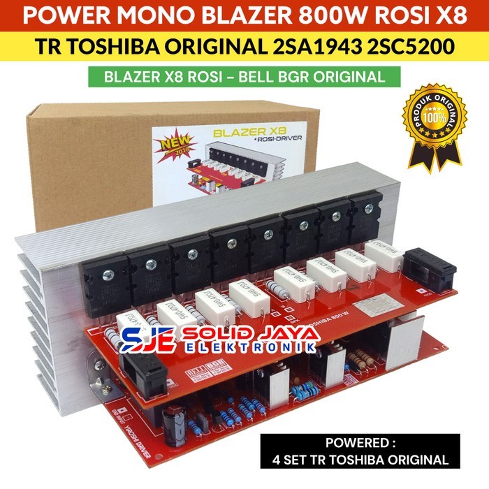 KIT POWER BLAZER X8 800W ROSI MONO TR TOSHIBA ASLI JEPANG JAPAN 2SA1943 2SC5200 800 W WATT MONO TR T
