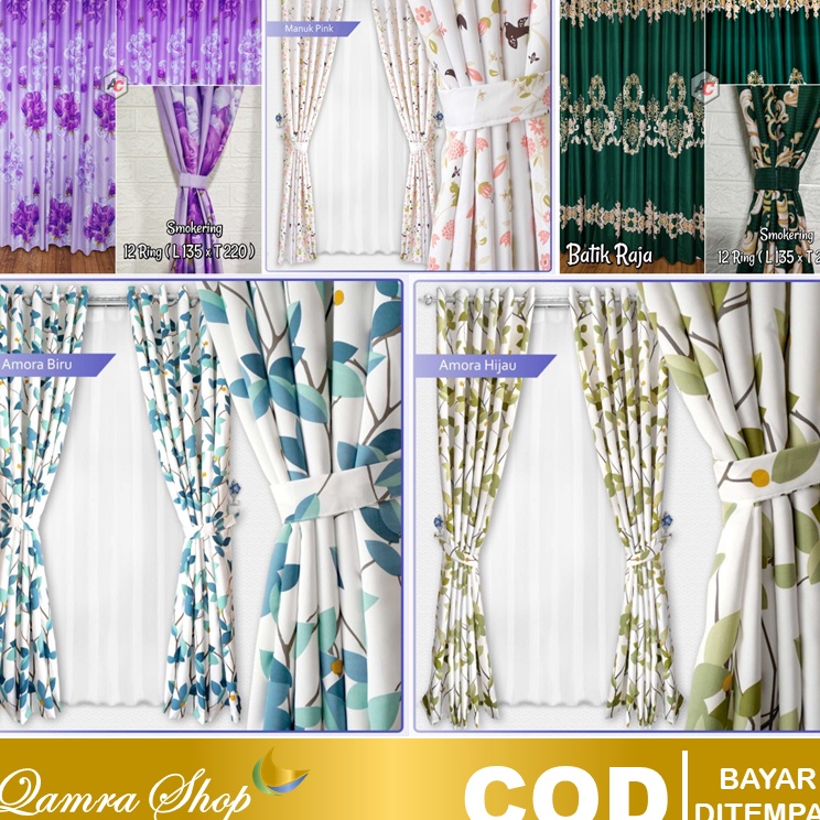 Terdepan Gorden Jendela Pintu Murah Minimalis Tirai Hordeng Korden Motif Terbaru ring 12 Lubang Gord