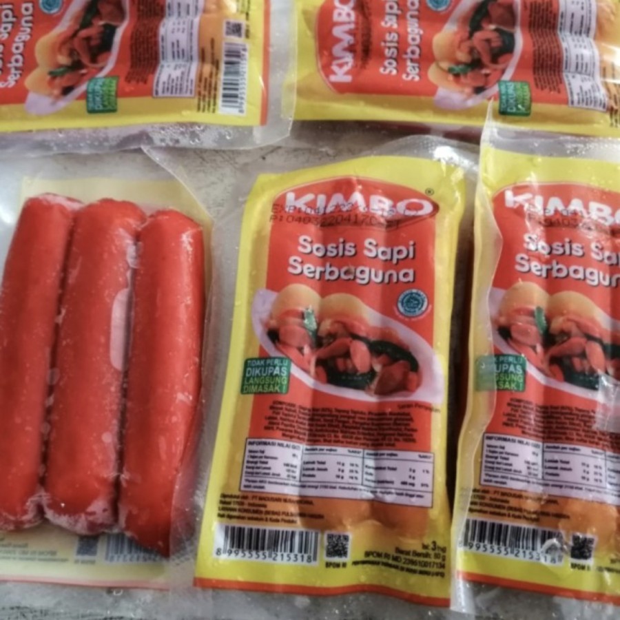 

Kimbo sosis sapi serbaguna isi 3s / 1pack beef sausages kimbo Halal