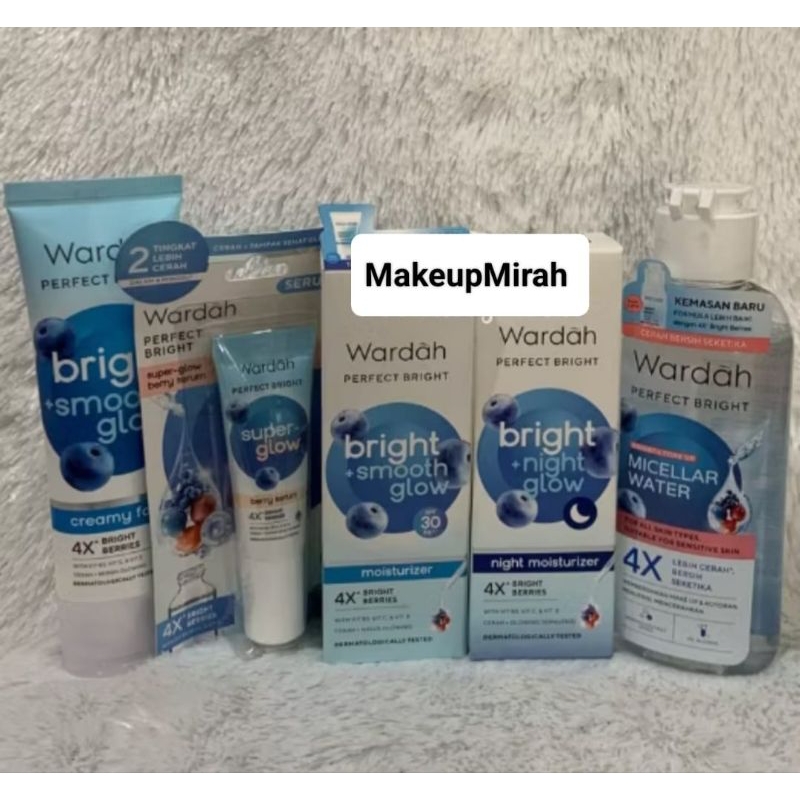 PAKET Wardah Perfect Brighht ((Micellar,FaceWash,Serum,DayMoist,NightMoist)