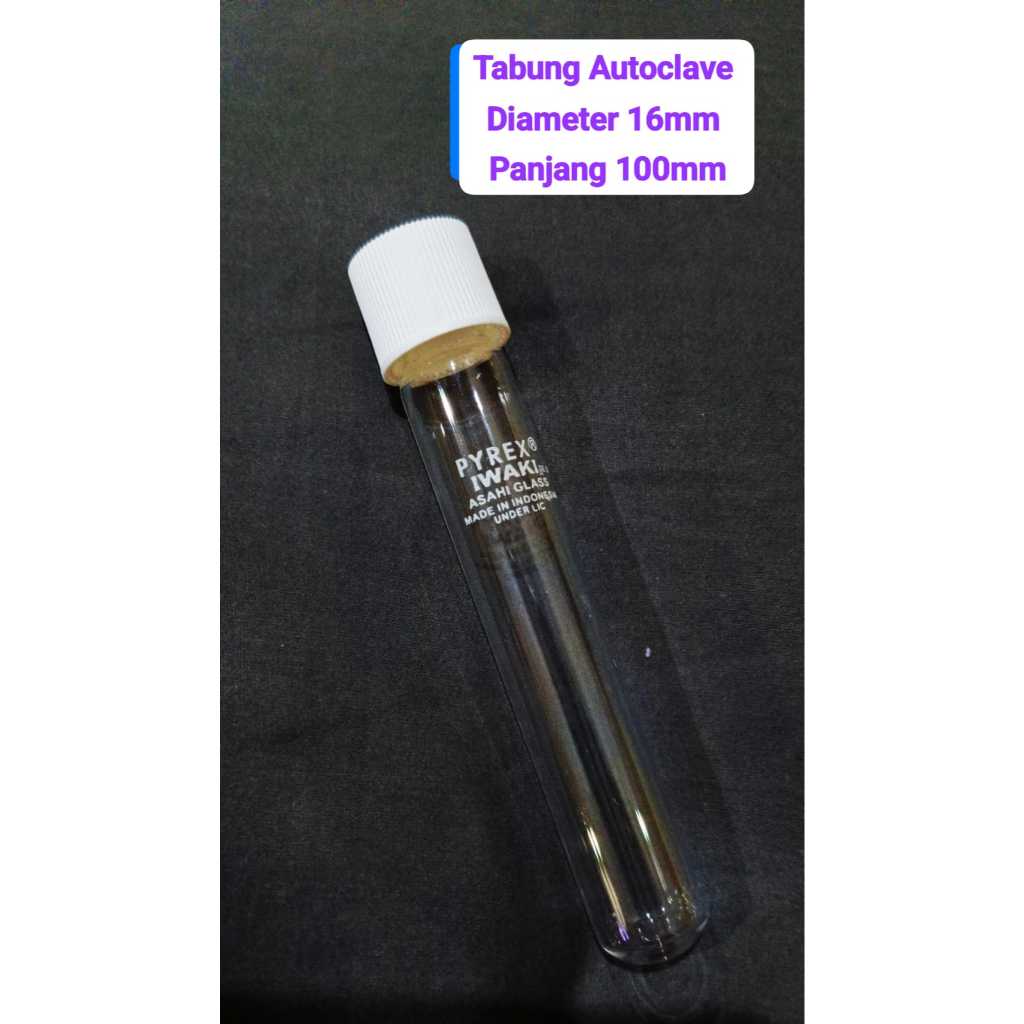 Tabung reaksi pyrex iwaki 16 x 100 tutup ulir tabung autoclave 12ml