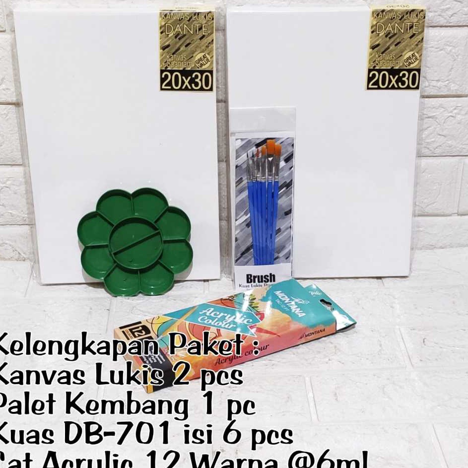 

Bonus Bubble Paket Melukis Lengkap 2 Kanvas Lukis Cat Acrylic 12 warna Palet dan Kuas