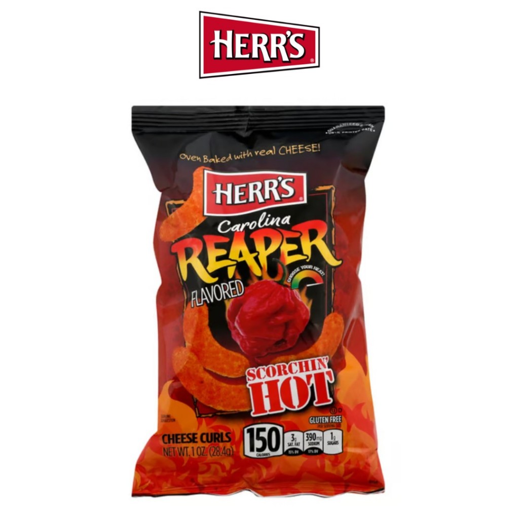 

HERR'S Carolina Reaper Hot Cheese Curls 6,5oz herrs original snack chips