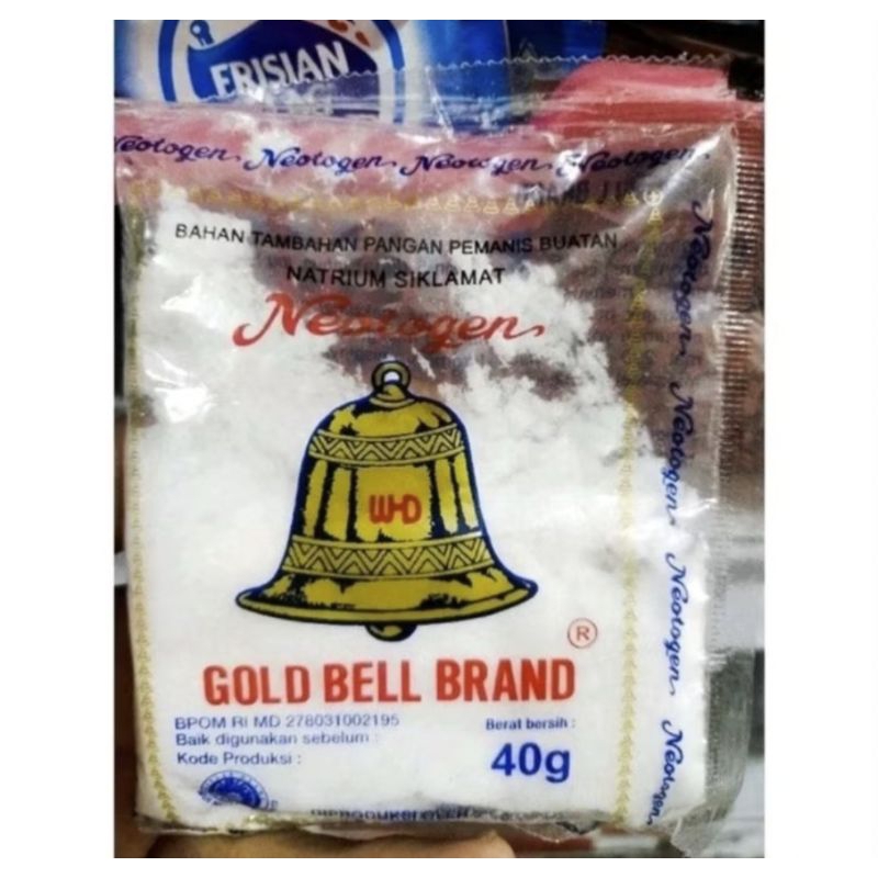 

Gold bell brand pemanis buatan neotogen 40gr natrium siklamat induk gula