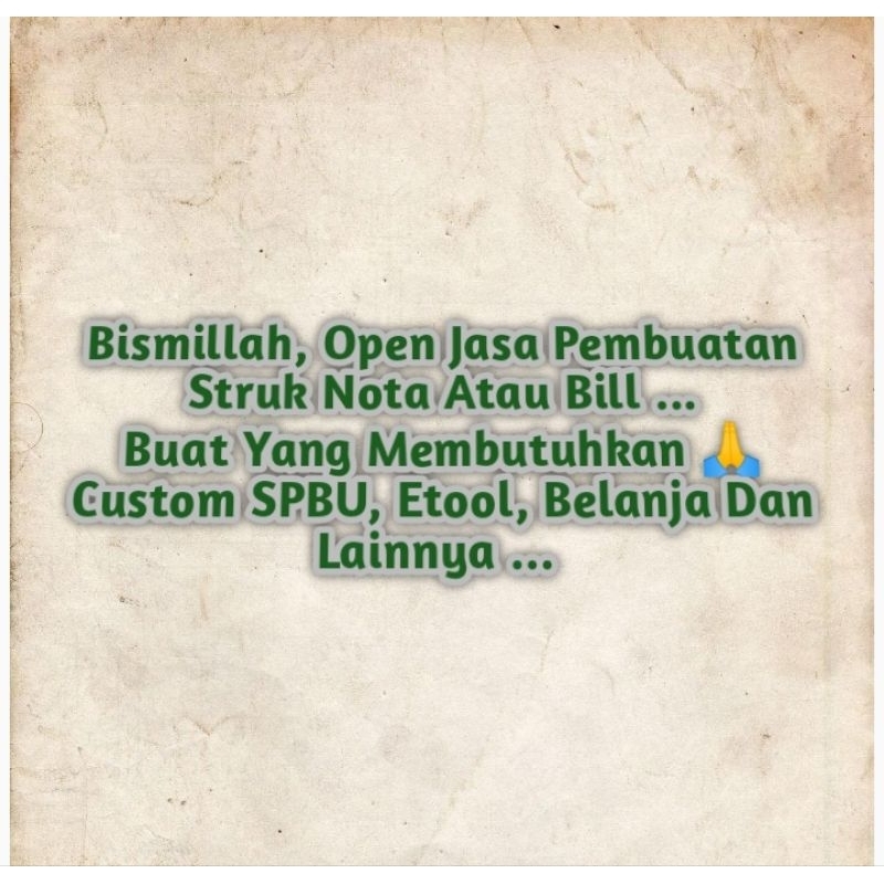 

Costum Struk / Bill Belanja, SPBU, Dll