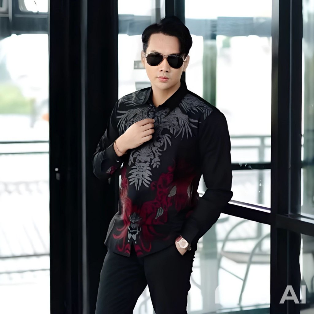kemeja batik pria lengan panjang baju batik kekinian batik seragam kerja kantor modern murah hajatan