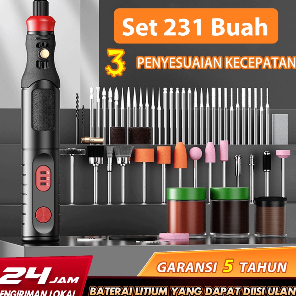 Harga Terupdate  COD SOARFLY Bor Mini Grinder Set Mesin Ukir Poles Gerinda Listrik Alat Ukir Grafir 