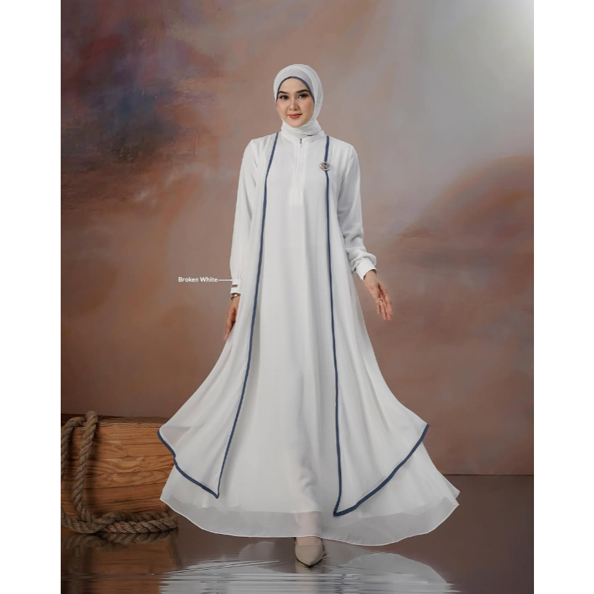 Shamma Abaya + Pashmina Bahan Ceruty Babydoll 2 Layer Gamis Wanita Busui Terbaru / Gamis Abaya Turki